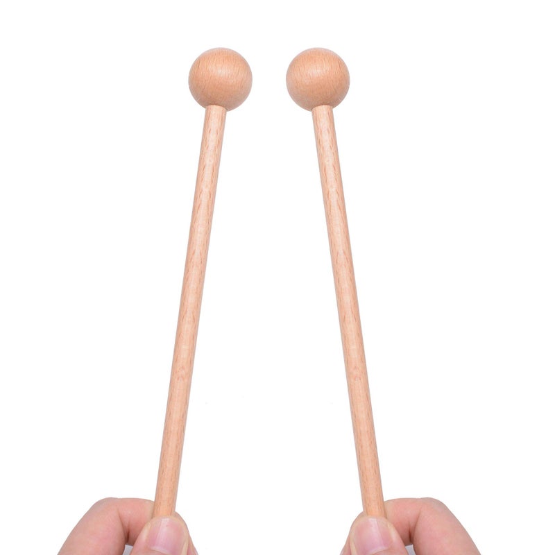 Mihey 2 Pair Wood Mallets Percussion Sticks for Glockenspiel, Xylophone, Chime, Woodblock, and Bells, 8 Inch Long with a Carry Bag - Image 4